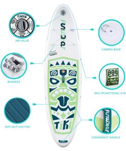 FunWater SUPFW05A NEW TIKI Inflatable Stand Up Paddle Board 10.6'' Long 33' Wide 6' Thick 5 FunWater SUPFW05A NEW TIKI Inflatable Stand Up Paddle Board 10.6'' Long 33' Wide 6' Thick -rockbros-shop FunWater NEW TIKI Inflatable Stand Up Paddle Board 507207 3