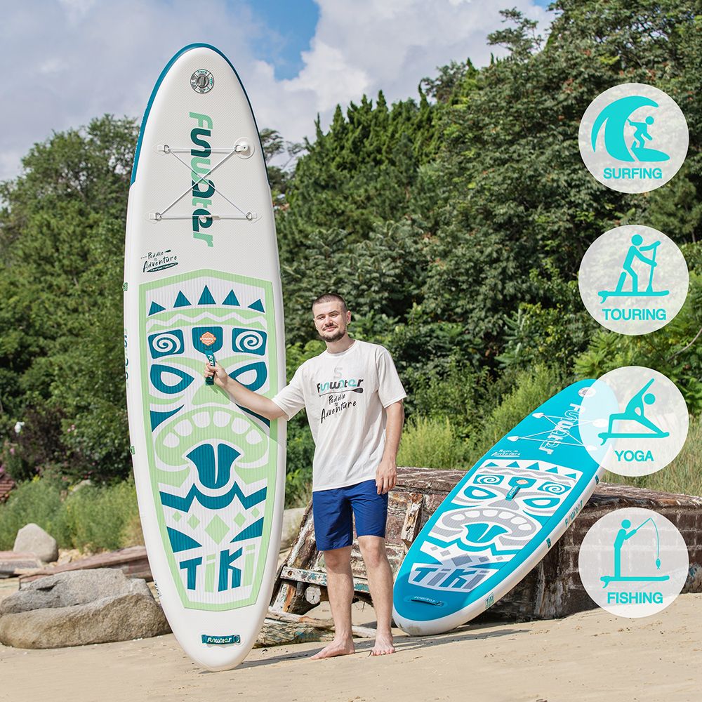 FunWater SUPFW05A NEW TIKI Inflatable Stand Up Paddle Board 10.6'' Long 33' Wide 6' Thick FunWater SUPFW05A NEW TIKI Inflatable Stand Up Paddle Board 10.6'' Long 33' Wide 6' Thick -rockbros-shop FunWater NEW TIKI Inflatable Stand Up Paddle Board 507207 4