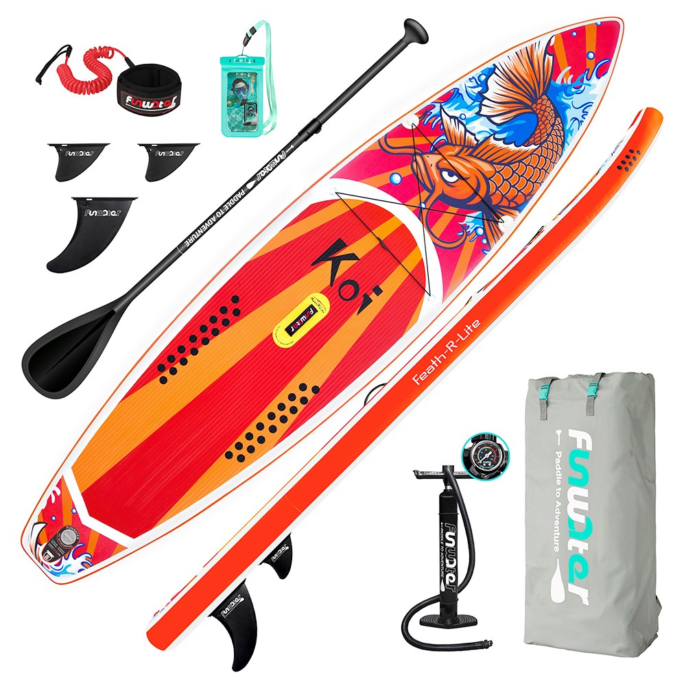 Funwater Racing Roard KOI 350x84x15cm Inflatable Stand Up Paddling Board Maximum Load 150kg with Accessories Funwater Racing Roard KOI 350x84x15cm Inflatable Stand Up Paddling Board Maximum Load 150kg With Accessories -rockbros-shop Funwater Racing Roard KOI 350x84x15cm Inflatable SUP Board 500279 0
