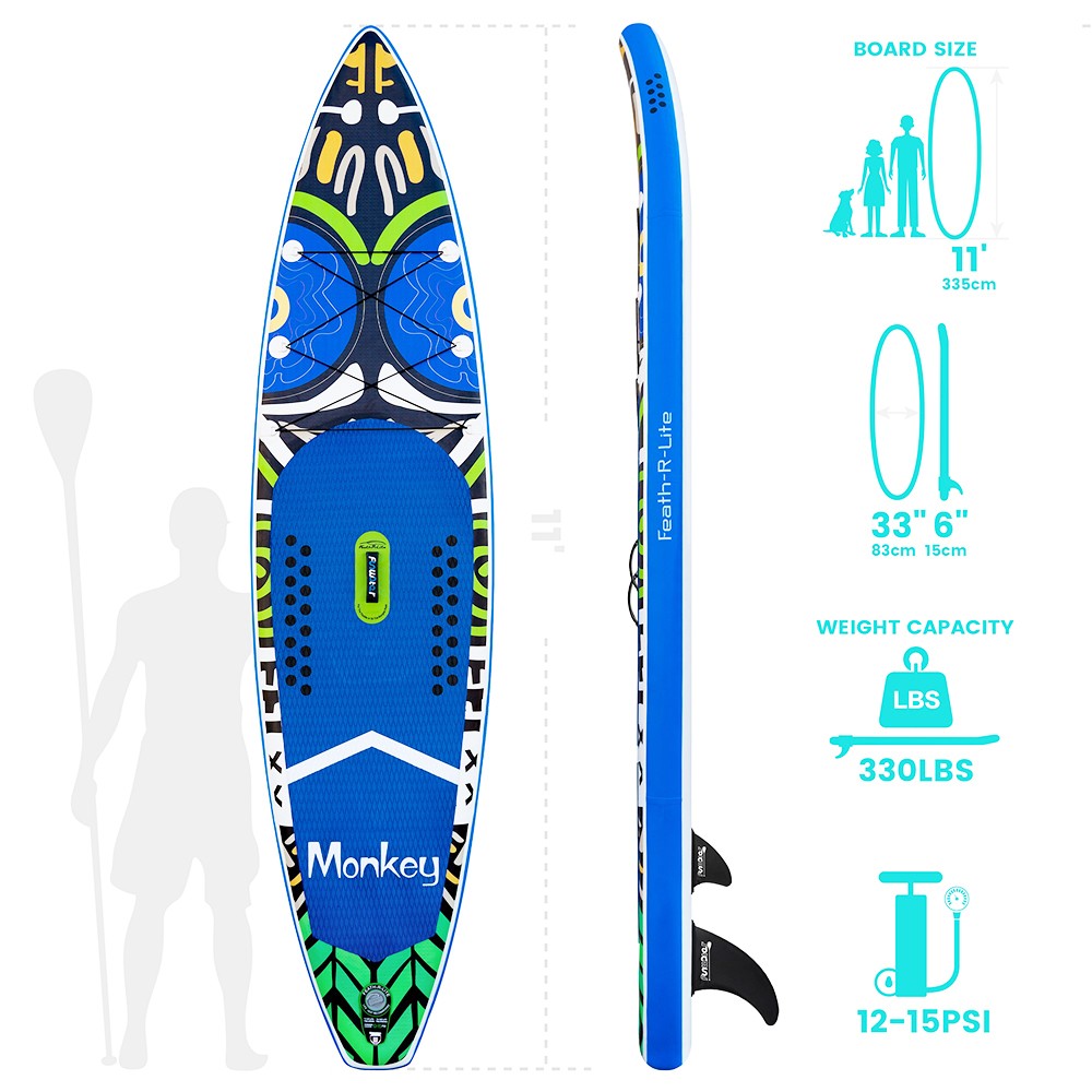 Funwater Racing Roard Monkey 132*33*6 Inch Inflatable Stand Up Paddling Board Maximum Load 150kg with Accessories Funwater Racing Roard Monkey 132*33*6 Inch Inflatable Stand Up Paddling Board Maximum Load 150kg With Accessories -rockbros-shop Funwater Racing Roard Monkey 132 33 6 Inch Inflatable 500278 3