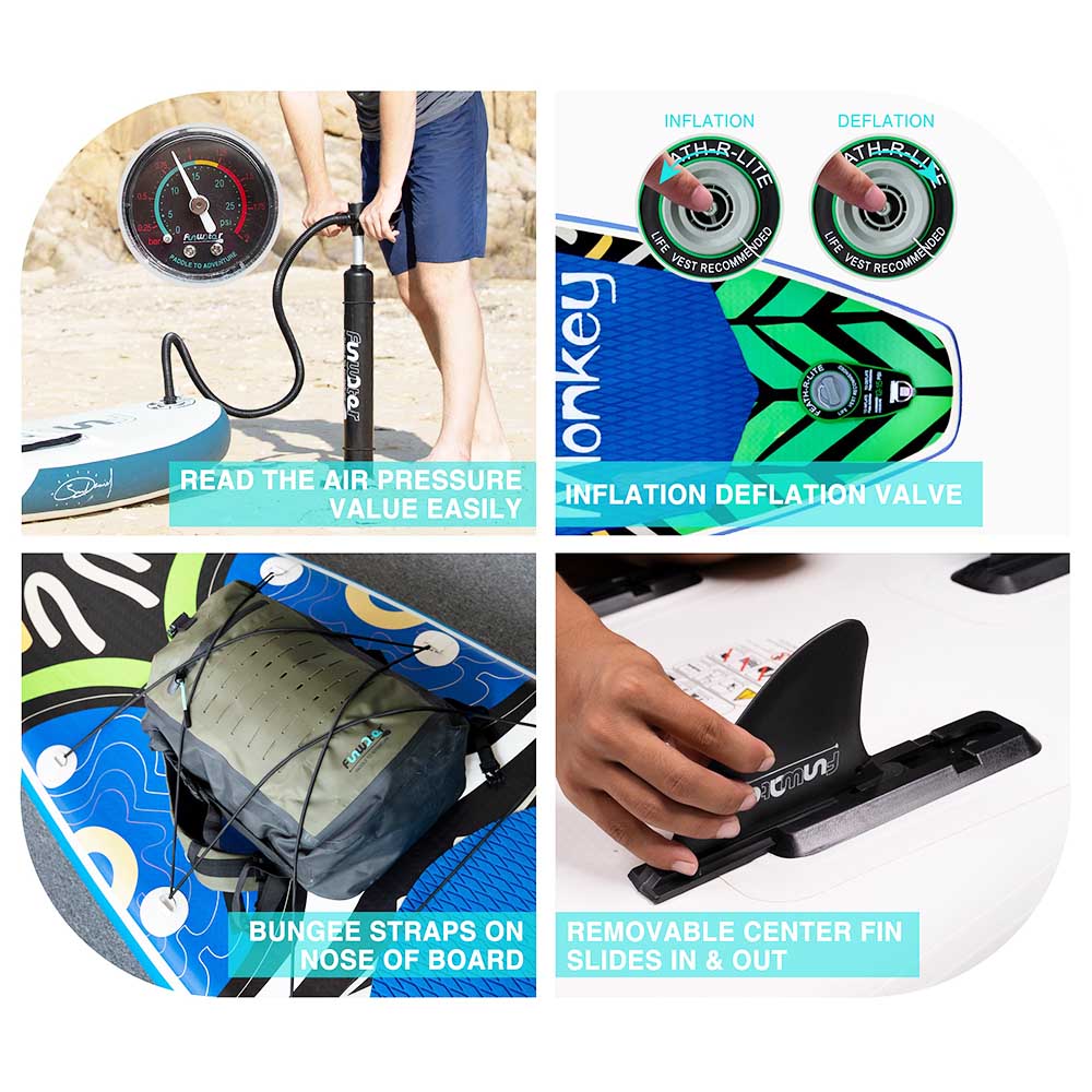 Funwater Racing Roard Monkey 132*33*6 Inch Inflatable Stand Up Paddling Board Maximum Load 150kg with Accessories Funwater Racing Roard Monkey 132*33*6 Inch Inflatable Stand Up Paddling Board Maximum Load 150kg With Accessories -rockbros-shop Funwater Racing Roard Monkey 132 33 6 Inch Inflatable 500278 4