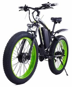 GOGOBEST GF700 26*4.0 Inch Fat Tire Electric Mountain Bike 48V 17.5Ah Battery 2*500W Dual Motor Max Speed 50Km/h 70KM Power-Assisted Range Max Load 200KG IP54 Waterproof Hydraulic Disc Brake MTB Bike 6061 Aluminum Alloy Frame - Black Green -rockbros-shop GOGOBEST GF700 Electric Mountain Bike 519217 1