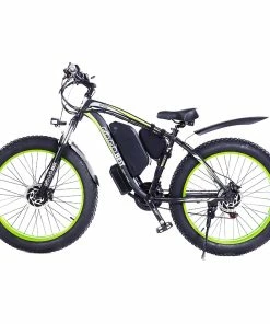GOGOBEST GF700 26*4.0 Inch Fat Tire Electric Mountain Bike 48V 17.5Ah Battery 2*500W Dual Motor Max Speed 50Km/h 70KM Power-Assisted Range Max Load 200KG IP54 Waterproof Hydraulic Disc Brake MTB Bike 6061 Aluminum Alloy Frame - Black Green -rockbros-shop GOGOBEST GF700 Electric Mountain Bike 519217 3