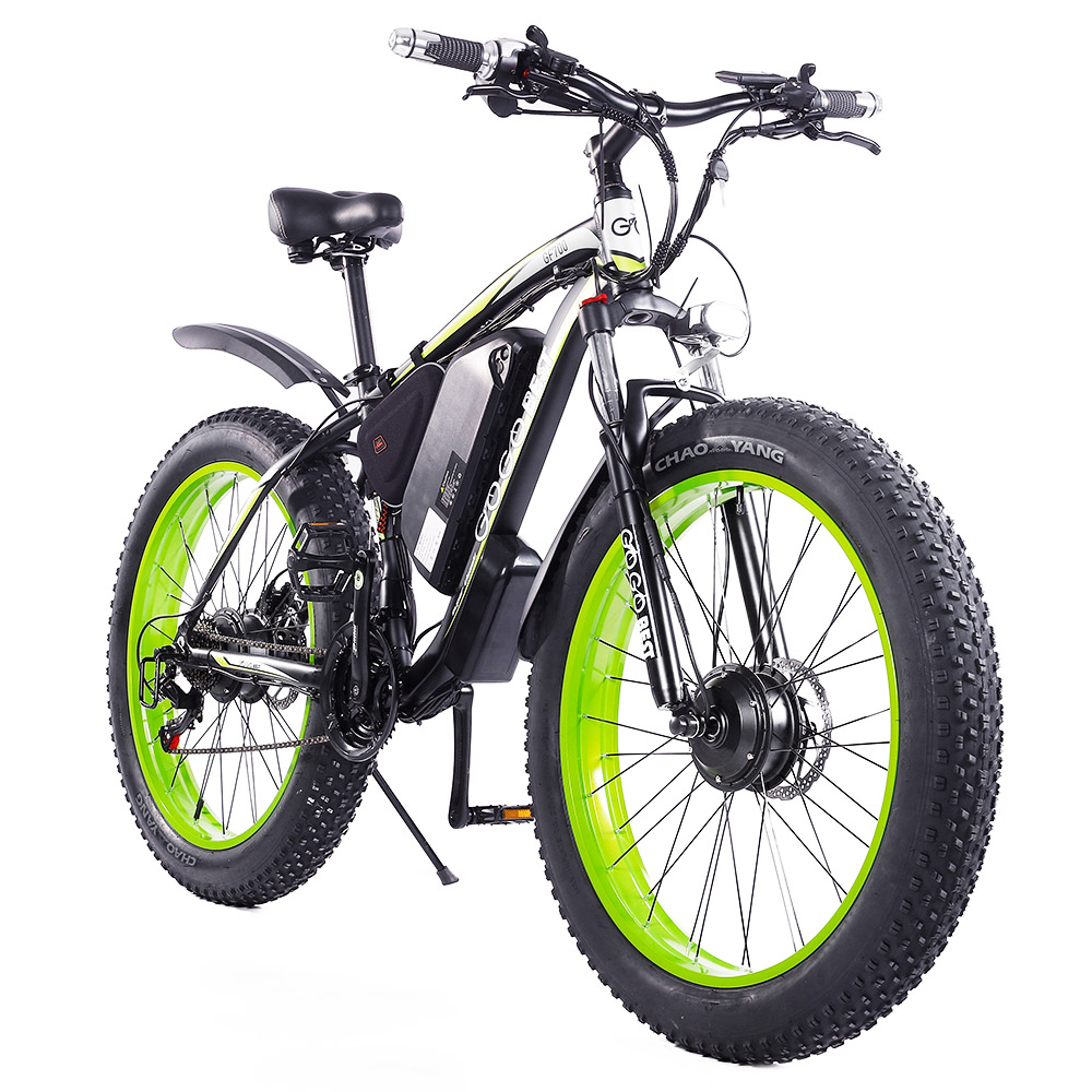 GOGOBEST GF700 26*4.0 Inch Fat Tire Electric Mountain Bike 48V 17.5Ah Battery 2*500W Dual Motor Max Speed 50Km/h 70KM Power-Assisted Range Max Load 200KG IP54 Waterproof Hydraulic Disc Brake MTB Bike 6061 Aluminum Alloy Frame - Black Green GOGOBEST GF700 26*4.0 Inch Fat Tire Electric Mountain Bike 48V 17.5Ah Battery 2*500W Dual Motor Max Speed 50Km/h 70KM Power-Assisted Range Max Load 200KG IP54 Waterproof Hydraulic Disc Brake MTB Bike 6061 Aluminum Alloy Frame - Black Green -rockbros-shop GOGOBEST GF700 Electric Mountain Bike 519218 0