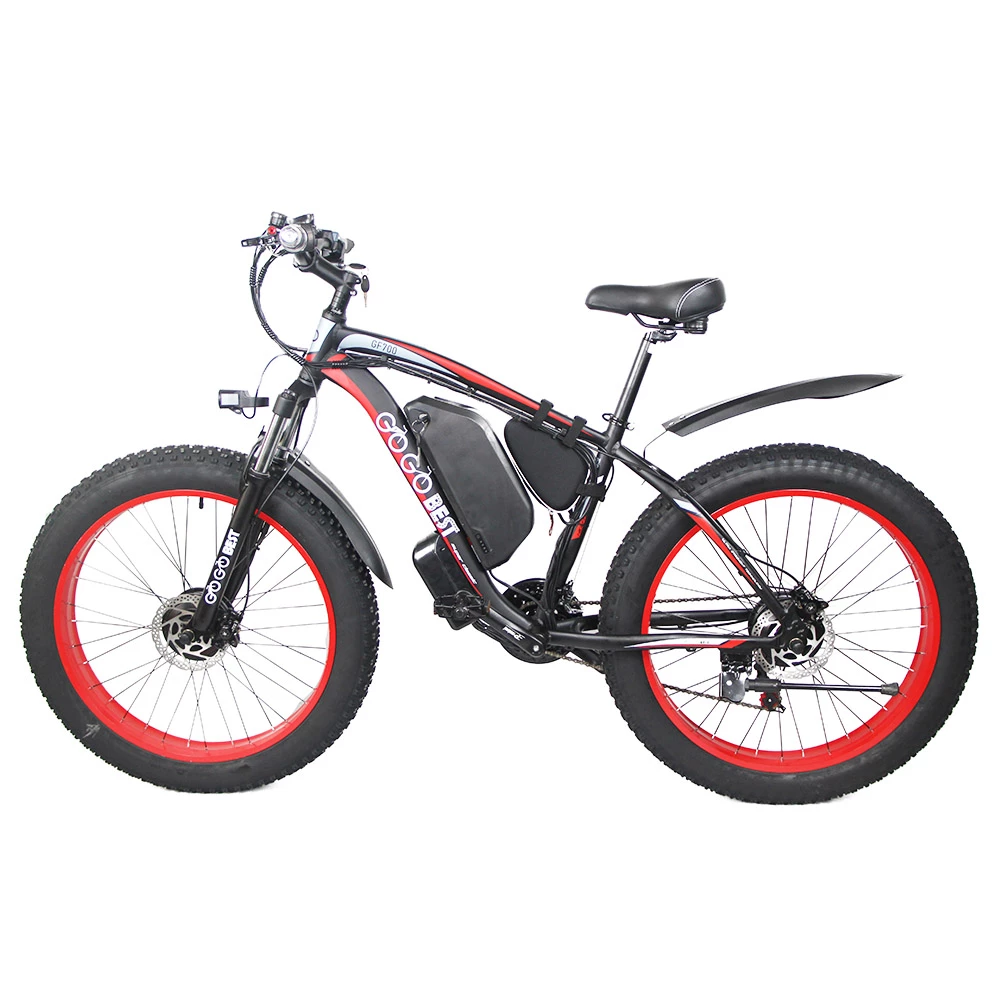 GOGOBEST GF700 26*4.0 Inch Fat Tire Electric Mountain Bike 48V 17.5Ah Battery 2*500W Dual Motor Max Speed 50Km/h 70KM Power-Assisted Range Max Load 200KG IP54 Waterproof Hydraulic Disc Brake MTB Bike 6061 Aluminum Alloy Frame - Black Red 4 GOGOBEST GF700 26*4.0 Inch Fat Tire Electric Mountain Bike 48V 17.5Ah Battery 2*500W Dual Motor Max Speed 50Km/h 70KM Power-Assisted Range Max Load 200KG IP54 Waterproof Hydraulic Disc Brake MTB Bike 6061 Aluminum Alloy Frame - Black Red - Image 2