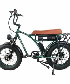 GOGOBEST GF750 Electric Retro Bicycle 20*4.0 Inch Fat Tire 1000W*2 Dual Motors 50Km/h Max Speed 48V 17.5Ah Battery 80KM Range Shimano 7-Speed Gear With USB Phone Charging 200KG Max Load - Army Green -rockbros-shop GOGOBEST GF750 Electric Bicycle 1000W 2 Dual Motors Army Green 519209 1