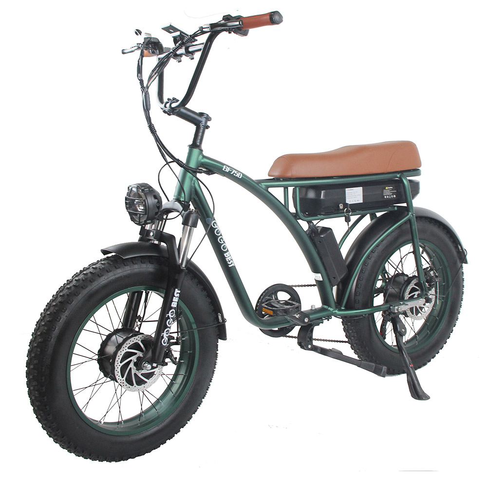 GOGOBEST GF750 Electric Retro Bicycle 20*4.0 Inch Fat Tire 1000W*2 Dual Motors 50Km/h Max Speed 48V 17.5Ah Battery 80KM Range Shimano 7-Speed Gear with USB Phone Charging 200KG Max Load - Army Green GOGOBEST GF750 Electric Retro Bicycle 20*4.0 Inch Fat Tire 1000W*2 Dual Motors 50Km/h Max Speed 48V 17.5Ah Battery 80KM Range Shimano 7-Speed Gear With USB Phone Charging 200KG Max Load - Army Green -rockbros-shop GOGOBEST GF750 Electric Bicycle 1000W 2 Dual Motors Army Green 519209 3