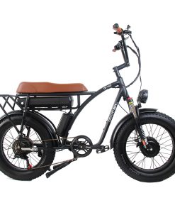 GOGOBEST GF750 Electric Bicycle 1000W*2 Dual Motors 50Km/h Max Speed 48V 17.5Ah Battery 20*4.0 Inch Fat Tire Shimano 7-Speed Gear With USB Phone Charging 200KG Max Load - Black
