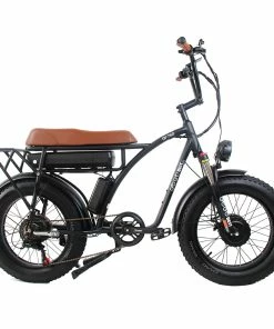 GOGOBEST GF750 Electric Bicycle 1000W*2 Dual Motors 50Km/h Max Speed 48V 17.5Ah Battery 20*4.0 Inch Fat Tire Shimano 7-Speed Gear With USB Phone Charging 200KG Max Load - Black