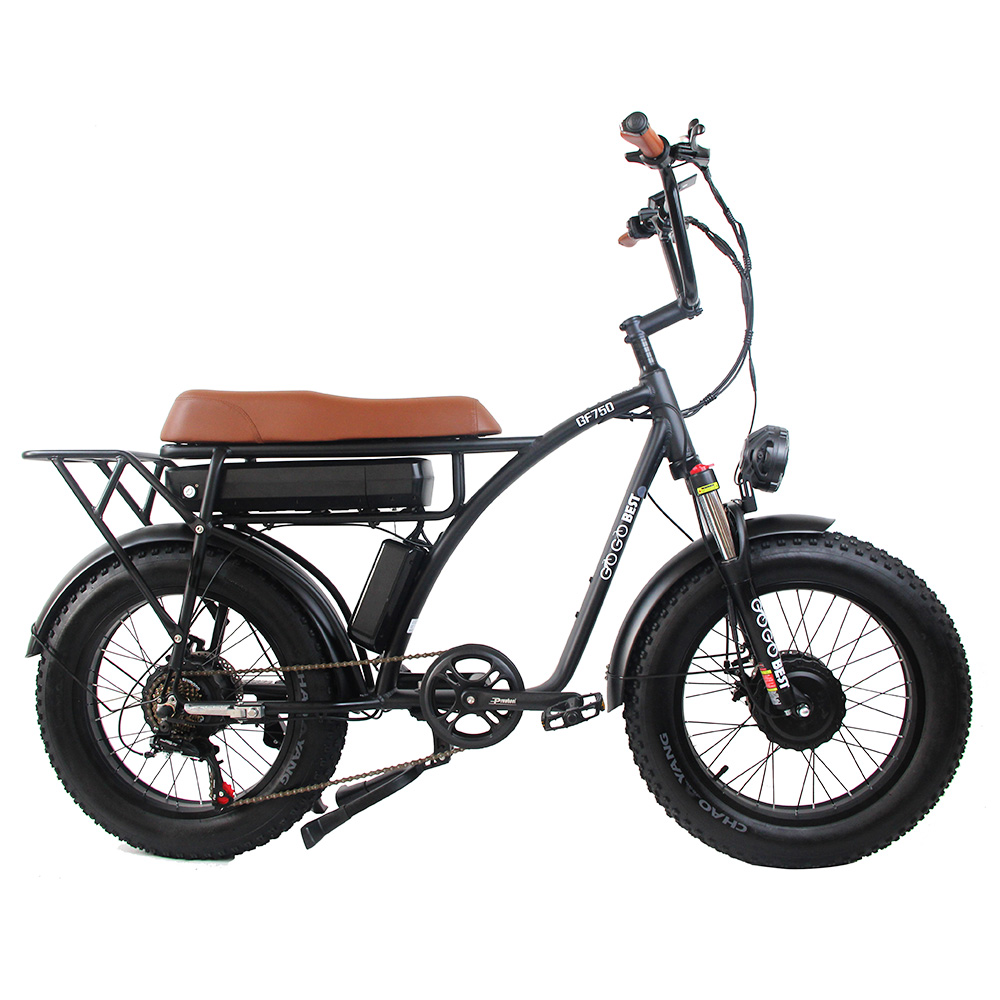 GOGOBEST GF750 Electric Retro Bicycle 20*4.0 Inch Fat Tire 1000W*2 Dual Motors 50Km/h Max Speed 48V 17.5Ah Battery 80KM Range Shimano 7-Speed Gear with USB Phone Charging 200KG Max Load - Black GOGOBEST GF750 Electric Retro Bicycle 20*4.0 Inch Fat Tire 1000W*2 Dual Motors 50Km/h Max Speed 48V 17.5Ah Battery 80KM Range Shimano 7-Speed Gear With USB Phone Charging 200KG Max Load - Black -rockbros-shop GOGOBEST GF750 Electric Bicycle 1000W 2 Dual Motors Black 519210 0