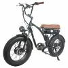 GOGOBEST GF750 Electric Retro Bicycle 20*4.0 Inch Fat Tire 1000W*2 Dual Motors 50Km/h Max Speed 48V 17.5Ah Battery 80KM Range Shimano 7-Speed Gear With USB Phone Charging 200KG Max Load - Black -rockbros-shop GOGOBEST GF750 Electric Bicycle 1000W 2 Dual Motors Black 519210 2