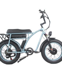 GOGOBEST GF750 Electric Bicycle 1000W*2 Dual Motors 50Km/h Max Speed 48V 17.5Ah Battery 20*4.0 Inch Fat Tire Shimano 7-Speed Gear With USB Phone Charging 200KG Max Load - Blue