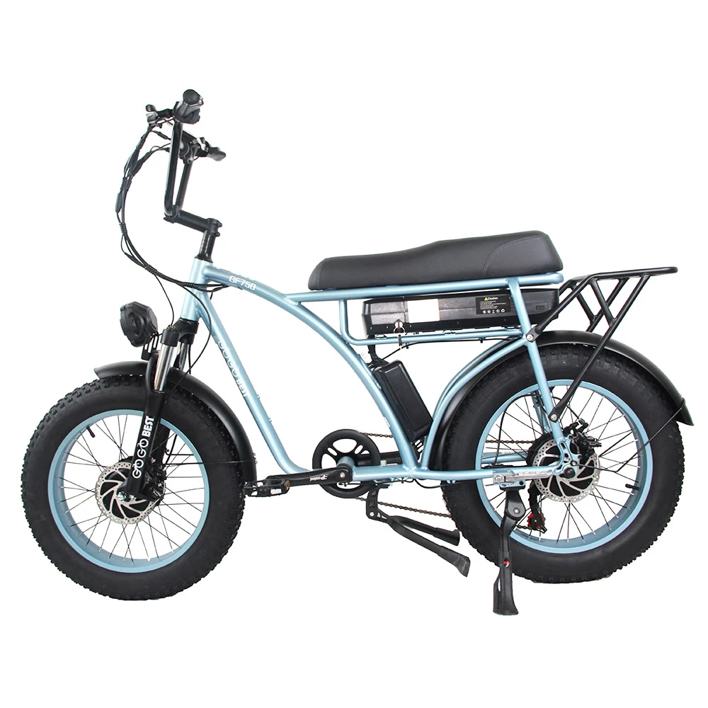 GOGOBEST GF750 Electric Bicycle 1000W*2 Dual Motors 50Km/h Max Speed 48V 17.5Ah Battery 20*4.0 Inch Fat Tire Shimano 7-Speed Gear With USB Phone Charging 200KG Max Load - Blue 4 GOGOBEST GF750 Electric Bicycle 1000W*2 Dual Motors 50Km/h Max Speed 48V 17.5Ah Battery 20*4.0 Inch Fat Tire Shimano 7-Speed Gear With USB Phone Charging 200KG Max Load - Blue - Image 2