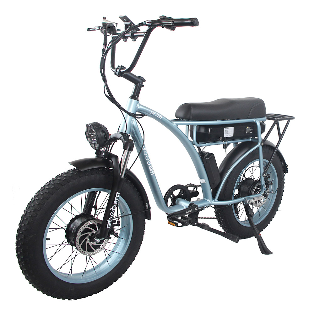 GOGOBEST GF750 Electric Retro Bicycle 20*4.0 Inch Fat Tire 1000W*2 Dual Motors 50Km/h Max Speed 48V 17.5Ah Battery 80KM Range Shimano 7-Speed Gear with USB Phone Charging 200KG Max Load - Blue GOGOBEST GF750 Electric Retro Bicycle 20*4.0 Inch Fat Tire 1000W*2 Dual Motors 50Km/h Max Speed 48V 17.5Ah Battery 80KM Range Shimano 7-Speed Gear With USB Phone Charging 200KG Max Load - Blue -rockbros-shop GOGOBEST GF750 Electric Bicycle 1000W 2 Dual Motors Blue 519213 2