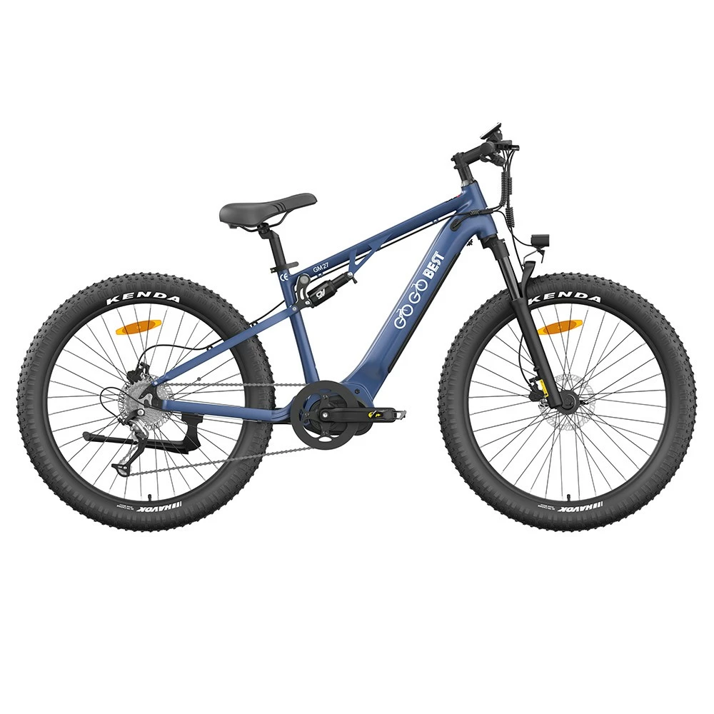 GOGOBEST GM27 Electric Bike 27.5*3.0 Inch Fat Tires 48V 350W Mid Motor 25Km/h Max Speed 10Ah Battery 50KM Max Range Dual Hydraulic Disc Brake - Blue 4 GOGOBEST GM27 Electric Bike 27.5*3.0 Inch Fat Tires 48V 350W Mid Motor 25Km/h Max Speed 10Ah Battery 50KM Max Range Dual Hydraulic Disc Brake - Blue - Image 2