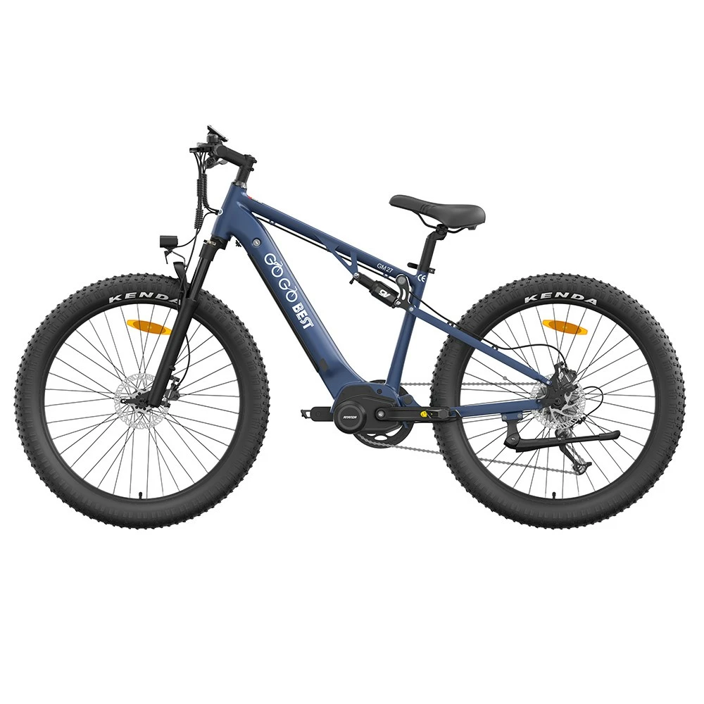 GOGOBEST GM27 Electric Bike 27.5*3.0 Inch Fat Tires 48V 350W Mid Motor 25Km/h Max Speed 10Ah Battery 50KM Max Range Dual Hydraulic Disc Brake - Blue 3 GOGOBEST GM27 Electric Bike 27.5*3.0 Inch Fat Tires 48V 350W Mid Motor 25Km/h Max Speed 10Ah Battery 50KM Max Range Dual Hydraulic Disc Brake - Blue