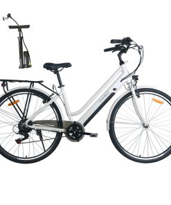 GOGOBEST GM28 Electric Bike 36V 350W Motor 32km/h Max Speed 10.4Ah Battery 60-80km Range Shimano 7 Speed Gear 120kg Load - White