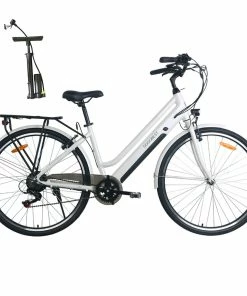 GOGOBEST GM28 Electric Bike 36V 350W Motor 32km/h Max Speed 10.4Ah Battery 60-80km Range Shimano 7 Speed Gear 120kg Load - White
