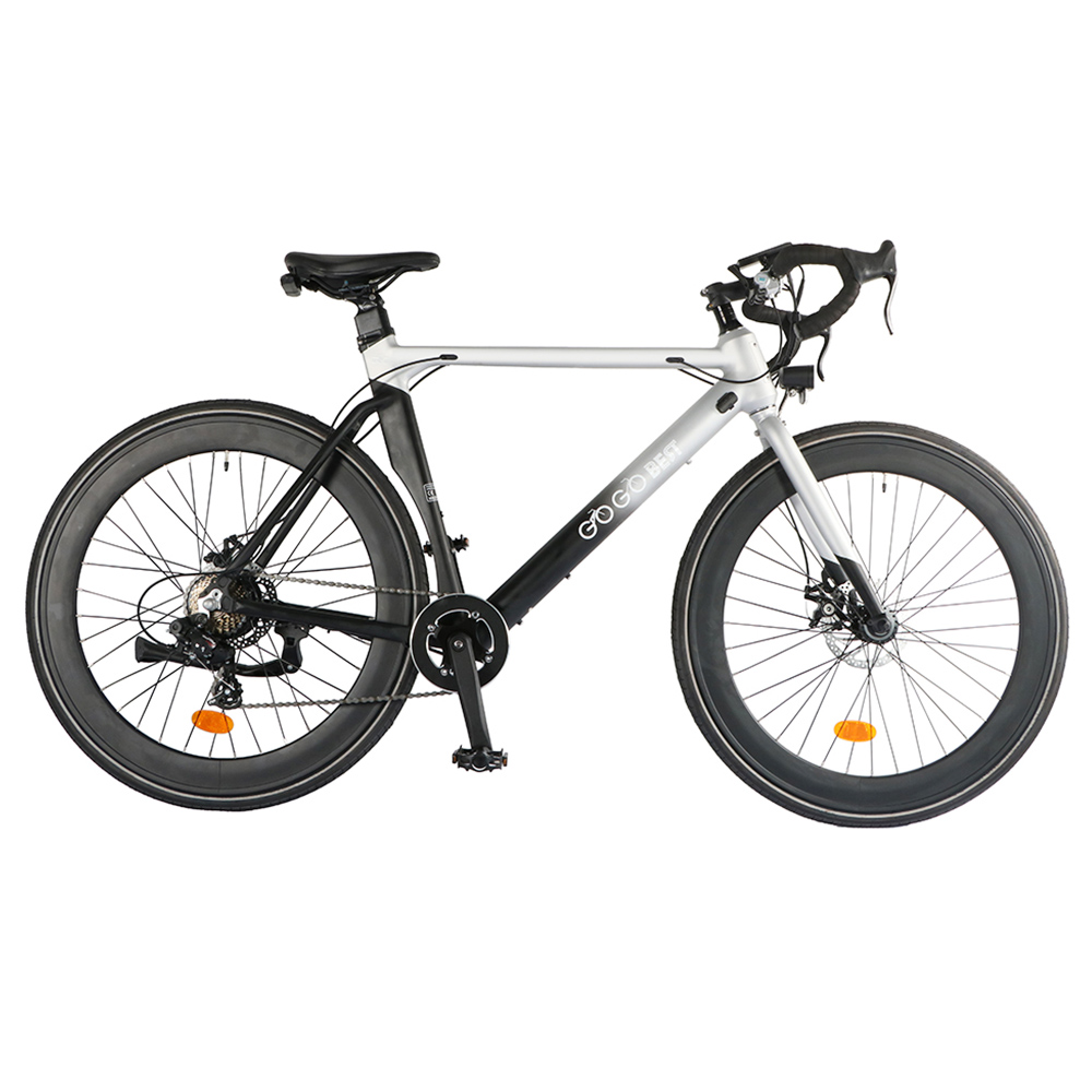 GOGOBEST R2 Electric City Road Bike 700C*32C Tires 36V 250W Motor 32Km/h Max Speed 36V 9.6Ah Battery for 60-80KM Range 100kg Load SHIMANO 7-Speed Gears - Silver GOGOBEST R2 Electric City Road Bike 700C*32C Tires 36V 250W Motor 32Km/h Max Speed 36V 9.6Ah Battery For 60-80KM Range 100kg Load SHIMANO 7-Speed Gears - Silver -rockbros-shop GOGOBEST R2 Electric City Road Bike Silver 518591 1