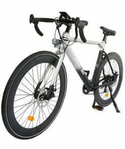 GOGOBEST R2 Electric City Road Bike 700C*32C Tires 36V 250W Motor 32Km/h Max Speed 36V 9.6Ah Battery For 60-80KM Range 100kg Load SHIMANO 7-Speed Gears - Silver -rockbros-shop GOGOBEST R2 Electric City Road Bike Silver 518591 2