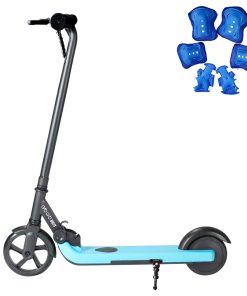 GOGOBEST V1 Electric Folding Children Scooter 150W Motor 21.6V 2AH Battery Max Speed 4~6Km/h For Kid's Outdoor Sports With Free Knees And Elbows Protectors - Blue