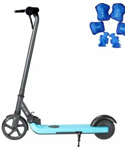 GOGOBEST V1 Electric Folding Children Scooter 150W Motor 21.6V 2AH Battery Max Speed 4~6Km/h For Kid's Outdoor Sports With Free Knees And Elbows Protectors - Blue