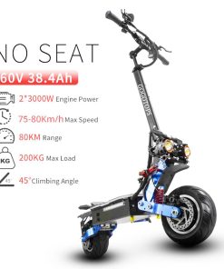 GOGOTOPS GS8 Electric Scooter 3000W*2 Dual Motors 80Km/h Max Speed 60V 38.4Ah Battery 10 Inch Pneumatic Road Tire 80Km Range 200KG Max Load Dual Shock Absorbers -rockbros-shop GOGOTOPS GS8 Electric Scooter 3000W 2 Dual Motors Without Seat 515193 1