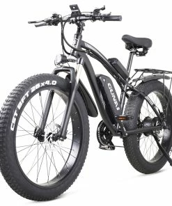 GUNAI MX02S Electric Bicycle 26*4.0 Inch Fat Tires 1000W 48V 17Ah 40Km/h Max Speed 40-50km Mileage Range 150KG Max Load Shimano 7 Speed - Black