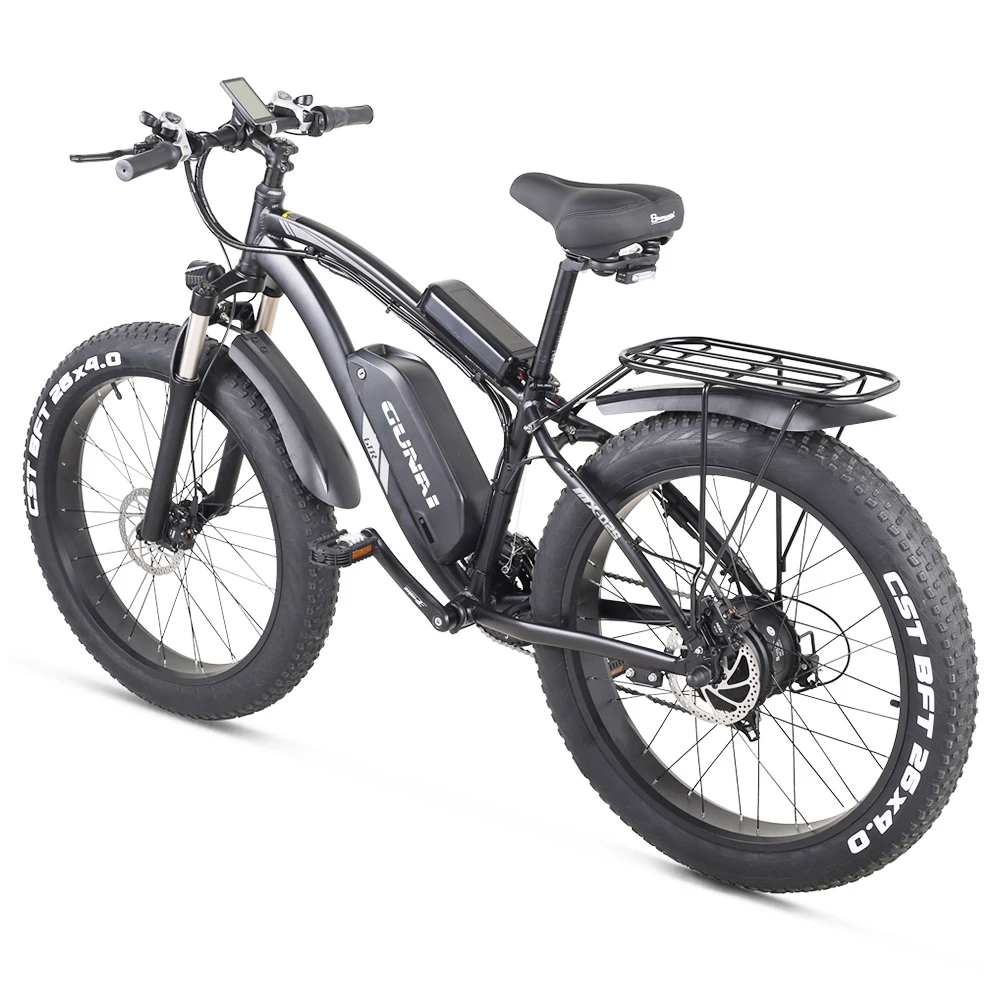 GUNAI MX02S Electric Bicycle 26*4.0 Inch Fat Tires 1000W 48V 17Ah 40Km/h Max Speed 40-50km Mileage Range 150KG Max Load Shimano 7 Speed - Black 5 GUNAI MX02S Electric Bicycle 26*4.0 Inch Fat Tires 1000W 48V 17Ah 40Km/h Max Speed 40-50km Mileage Range 150KG Max Load Shimano 7 Speed - Black - Image 3