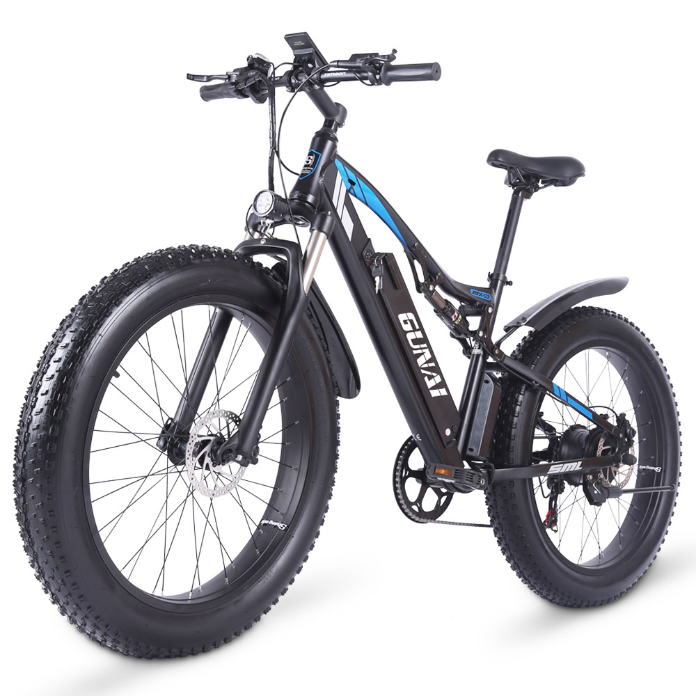 GUNAI MX03 Electric Bicycle 1000W 48V 17Ah Battery 26*4.0 Inch Fat Tires Mountain Bike 40Km/h Max Speed 40-50KM Mileage Range 150KG Max Load Double Dics Brake - Black GUNAI MX03 Electric Bicycle 1000W 48V 17Ah Battery 26*4.0 Inch Fat Tires Mountain Bike 40Km/h Max Speed 40-50KM Mileage Range 150KG Max Load Double Dics Brake - Black -rockbros-shop GUNAI MX03 1000W 48V 17Ah 26 Electric Bicycle Black 498578 2