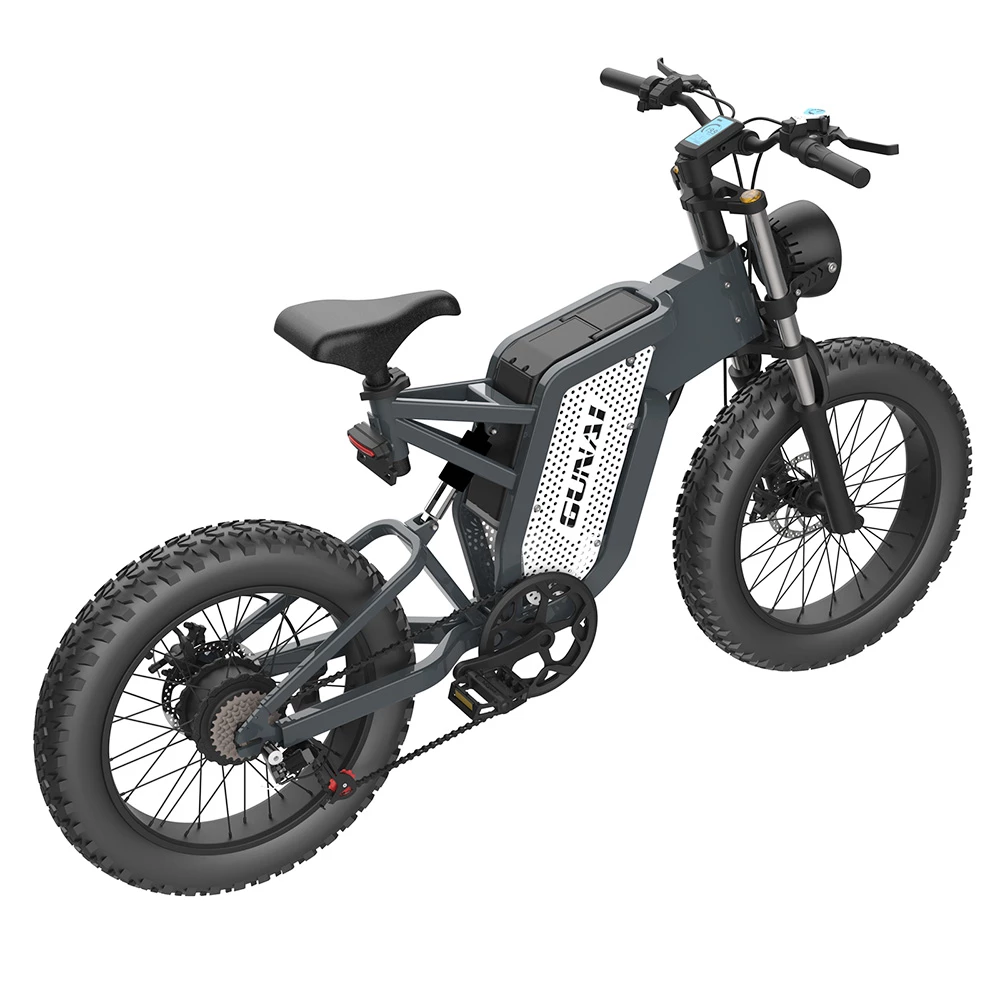 GUNAI MX25 Electric Bicycle 20*4.0 Inch Fat Tires 2000W Brushless Motor 50Km/h Max Speed 48V 25Ah Battery Shimano 7-Speed Double Oil Brakes 75KM Mileage Range 200KG Payload E-Bike - Black 6 GUNAI MX25 Electric Bicycle 20*4.0 Inch Fat Tires 2000W Brushless Motor 50Km/h Max Speed 48V 25Ah Battery Shimano 7-Speed Double Oil Brakes 75KM Mileage Range 200KG Payload E-Bike - Black - Image 4