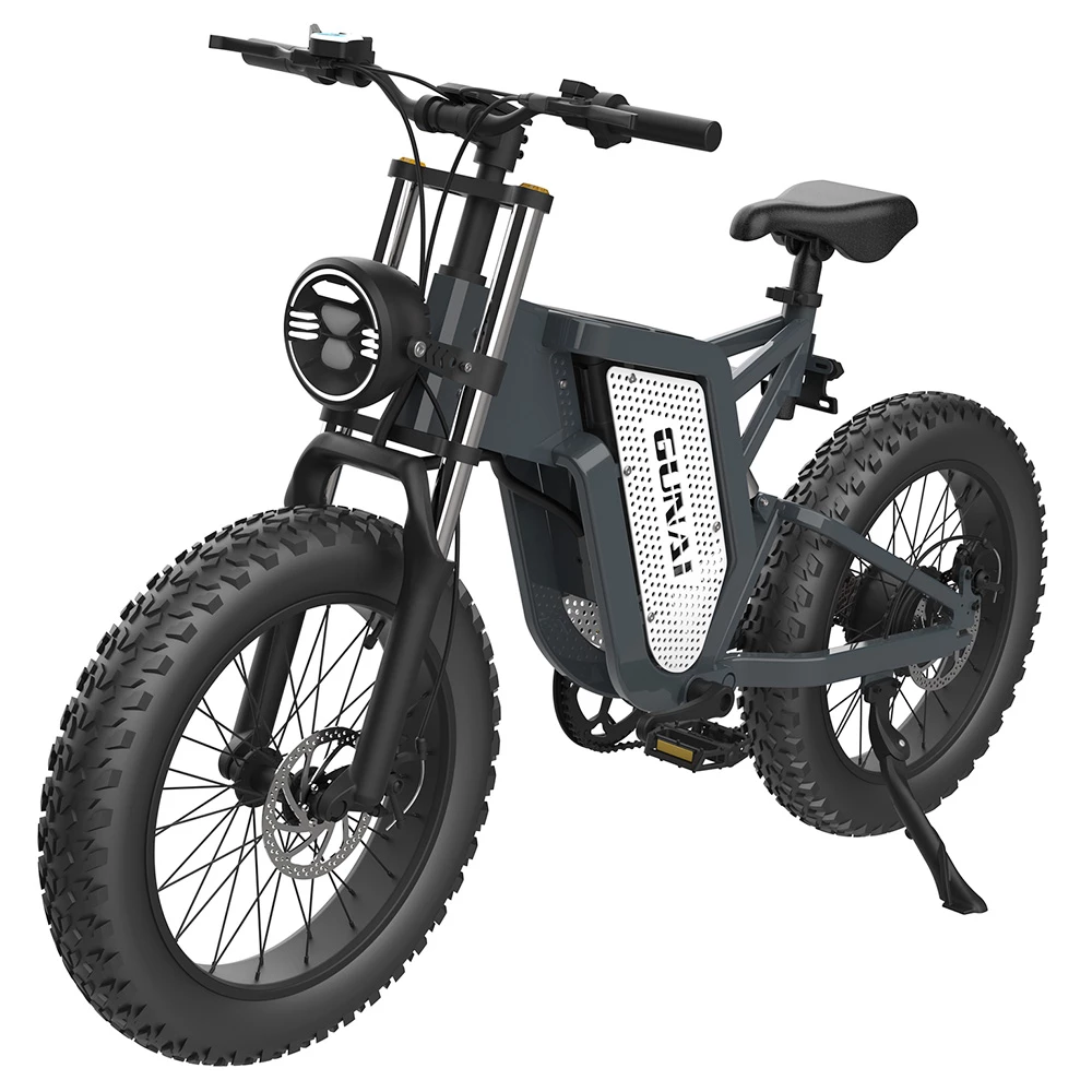 GUNAI MX25 Electric Bicycle 20*4.0 Inch Fat Tires 2000W Brushless Motor 50Km/h Max Speed 48V 25Ah Battery Shimano 7-Speed Double Oil Brakes 75KM Mileage Range 200KG Payload E-Bike - Black 3 GUNAI MX25 Electric Bicycle 20*4.0 Inch Fat Tires 2000W Brushless Motor 50Km/h Max Speed 48V 25Ah Battery Shimano 7-Speed Double Oil Brakes 75KM Mileage Range 200KG Payload E-Bike - Black