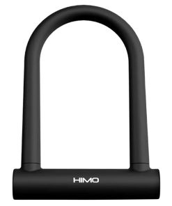 HIMO Portable Dual-open U-shaped Lock Solid Core Lock Body Silicone Sheath For Bicycle Motorcycle Security Anti-theft - Black