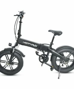 Happyrun HR-2006 Electric Folding Bike 350W Motor 36V 10Ah Battery 20*4.0 Inch Snow Tires 50km Range 25km/h Max Speed Black