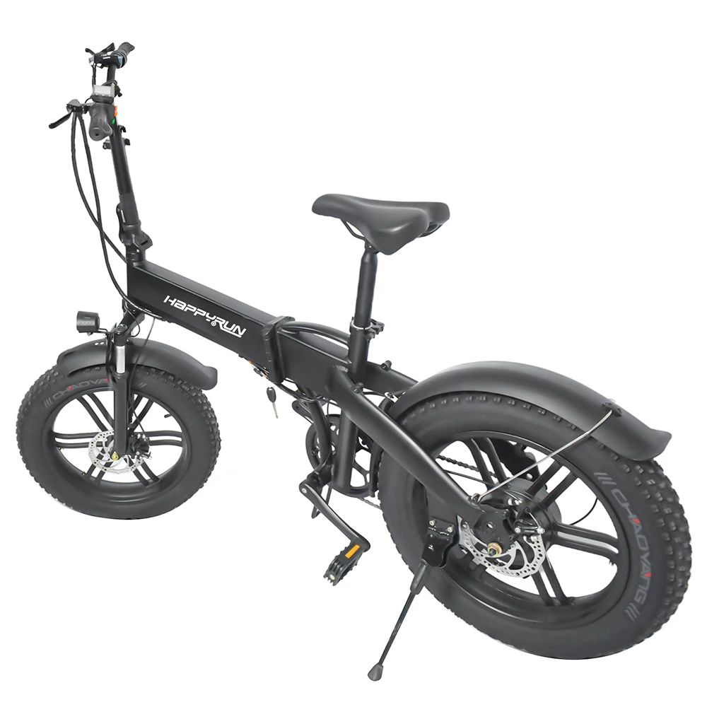 Happyrun HR-2006 Electric Folding Bike 350W Motor 36V 10Ah Battery 20*4.0 Inch Snow Tires 50km Range 25km/h Max Speed Black 4 Happyrun HR-2006 Electric Folding Bike 350W Motor 36V 10Ah Battery 20*4.0 Inch Snow Tires 50km Range 25km/h Max Speed Black - Image 2