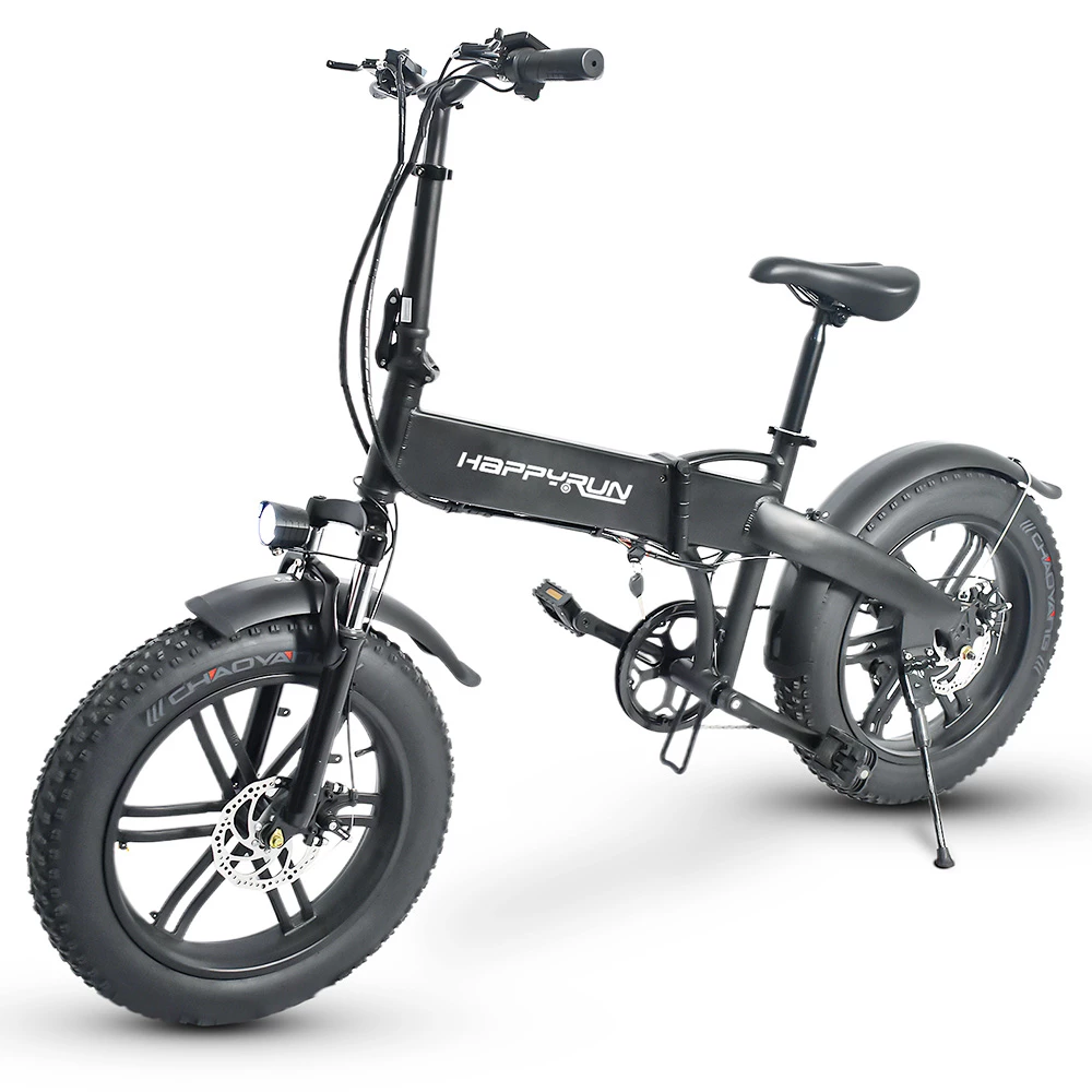Happyrun HR-2006 Electric Folding Bike 350W Motor 36V 10Ah Battery 20*4.0 Inch Snow Tires 50km Range 25km/h Max Speed Black 6 Happyrun HR-2006 Electric Folding Bike 350W Motor 36V 10Ah Battery 20*4.0 Inch Snow Tires 50km Range 25km/h Max Speed Black - Image 4
