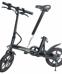 Happyrun HR-X40 Lightweight Electric Bike 350W Motor 36V 6Ah Battery 14'' Road Tires 25km Range 25km/h Max Speed Black -rockbros-shop Happyrun HR X40 Lightweight Electric Folding Bike 350W Motor 506524 4