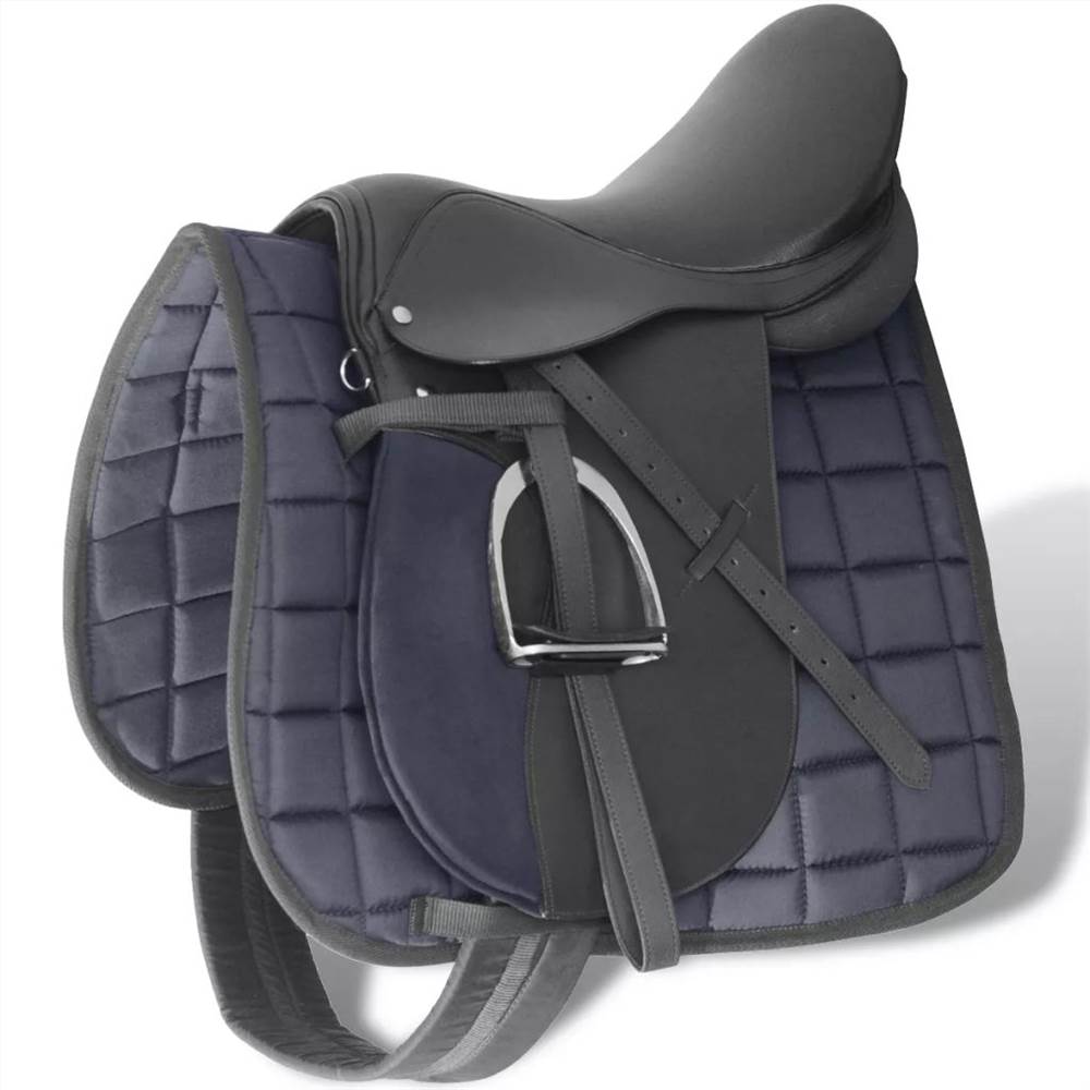 Horse Riding Saddle Set 17.5" Real Leather Black 18 cm 5-in-1 Horse Riding Saddle Set 17.5" Real Leather Black 18 Cm 5-in-1 -rockbros-shop Horse Riding Saddle Set 17 5 Real Leather Black 18 cm 5 in 1 489581 0