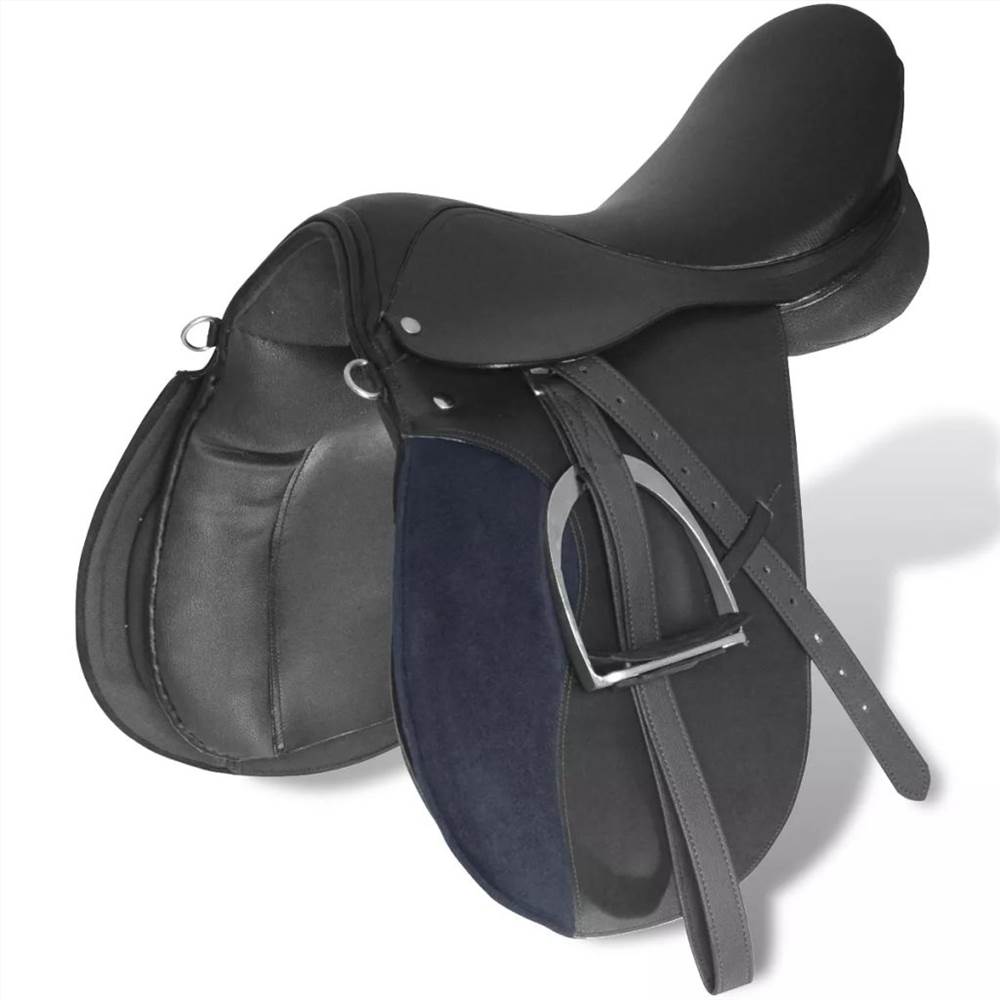 Horse Riding Saddle Set 17.5" Real Leather Black 18 cm 5-in-1 Horse Riding Saddle Set 17.5" Real Leather Black 18 Cm 5-in-1 -rockbros-shop Horse Riding Saddle Set 17 5 Real Leather Black 18 cm 5 in 1 489581 3
