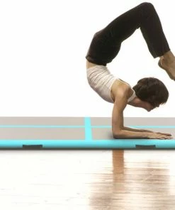 Inflatable Gymnastics Mat With Pump 300x100x10 Cm PVC Green -rockbros-shop Inflatable Gymnastics Mat with Pump 300x100x10 cm PVC Green 428632 1