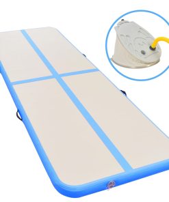 Inflatable Gymnastics Mat With Pump 500x100x10 Cm PVC Blue