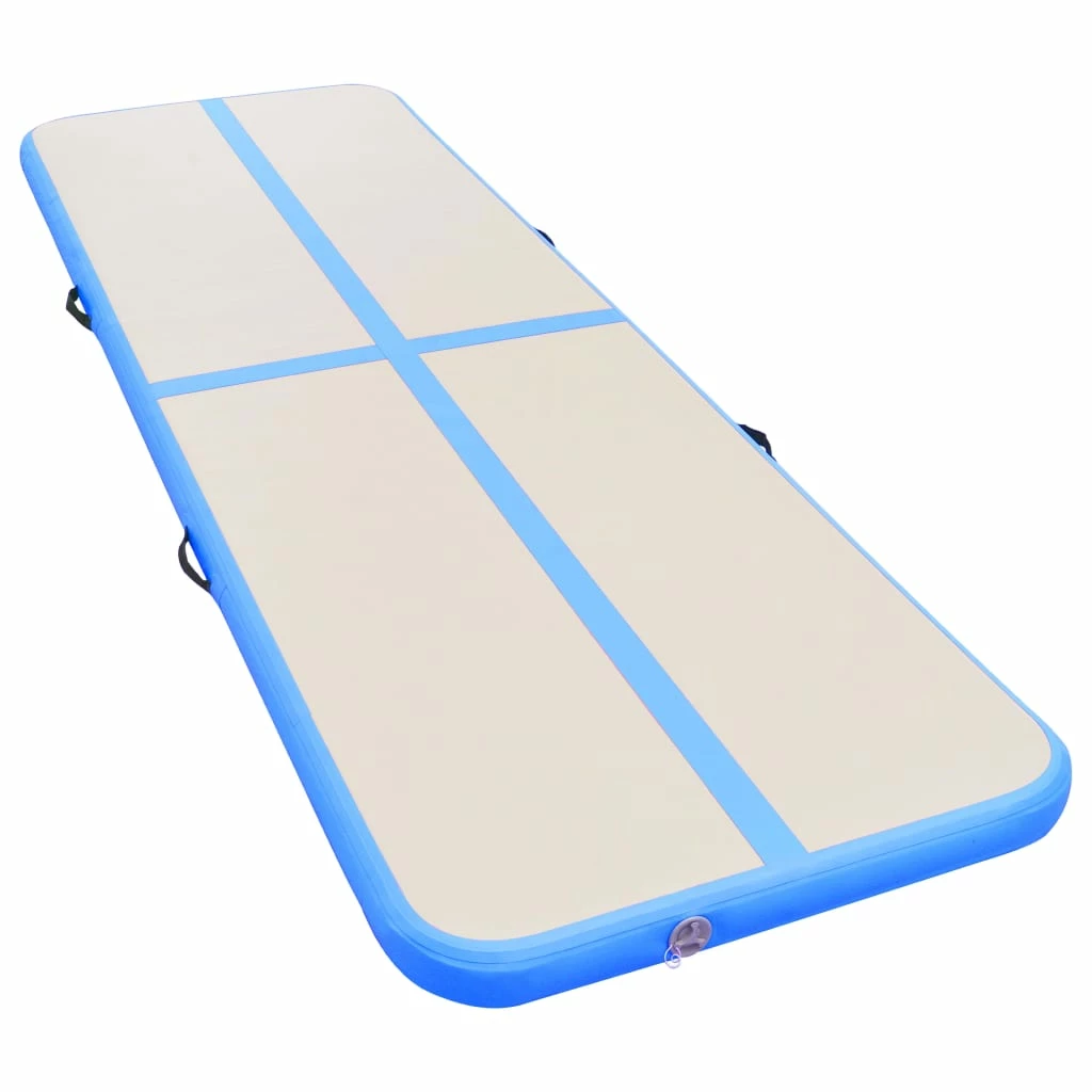 Inflatable Gymnastics Mat With Pump 500x100x10 Cm PVC Blue 6 Inflatable Gymnastics Mat With Pump 500x100x10 Cm PVC Blue - Image 4