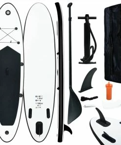 Inflatable Stand Up Paddle Board Set Black And White