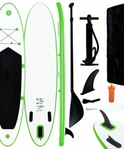 Inflatable Stand Up Paddle Board Set Green And White