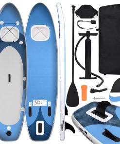 Inflatable Stand Up Paddle Board Set Sea Blue 300x76x10 Cm