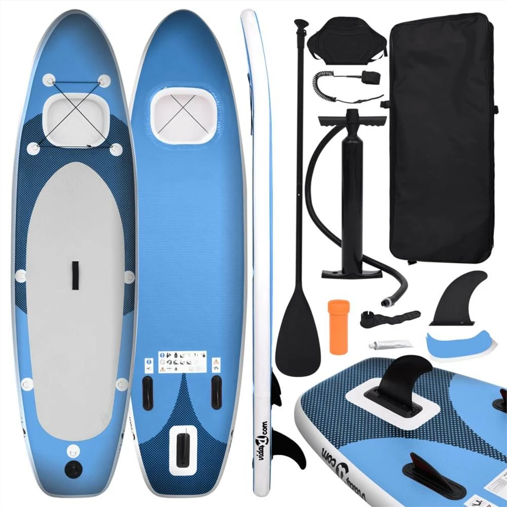 Inflatable Stand Up Paddle Board Set Sea Blue 300x76x10 Cm 3 Inflatable Stand Up Paddle Board Set Sea Blue 300x76x10 Cm