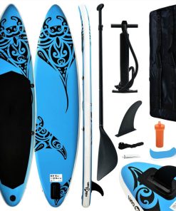 Inflatable Stand Up Paddleboard Set 366x76x15 Cm Blue