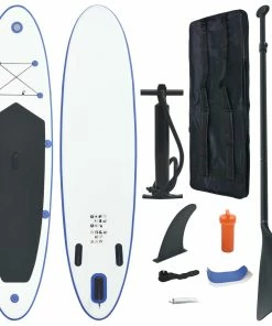Inflatable Stand Up Paddleboard Set Blue And White