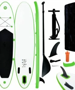Inflatable Stand Up Paddleboard Set Green And White