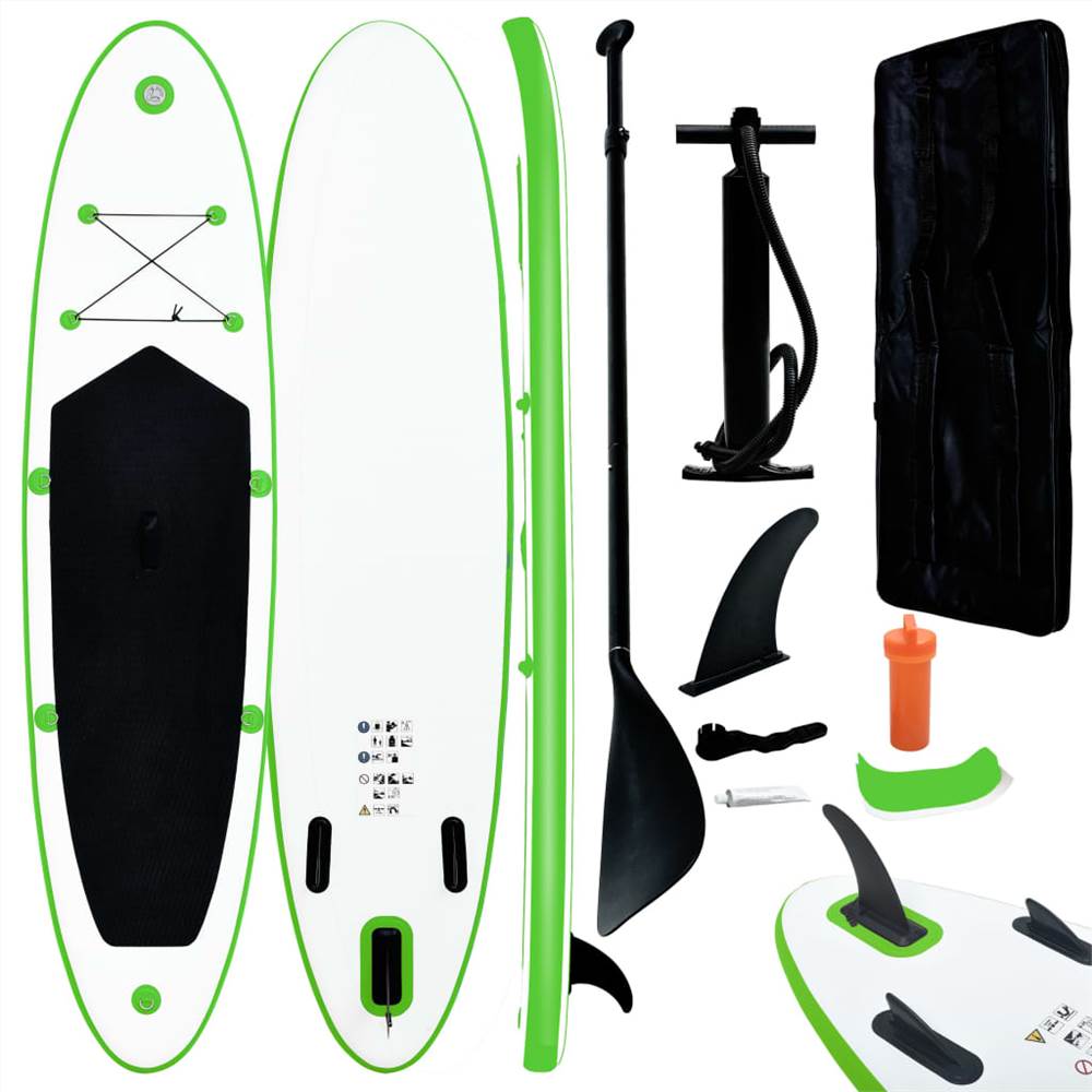 Inflatable Stand Up Paddleboard Set Green and White Inflatable Stand Up Paddleboard Set Green And White -rockbros-shop Inflatable Stand Up Paddleboard Set Green and White 457691 0